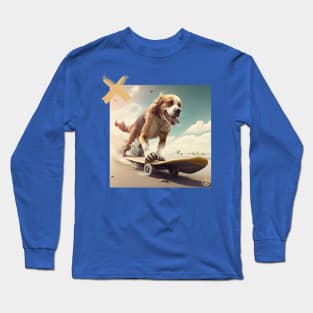 Skateboarding Pup Long Sleeve T-Shirt